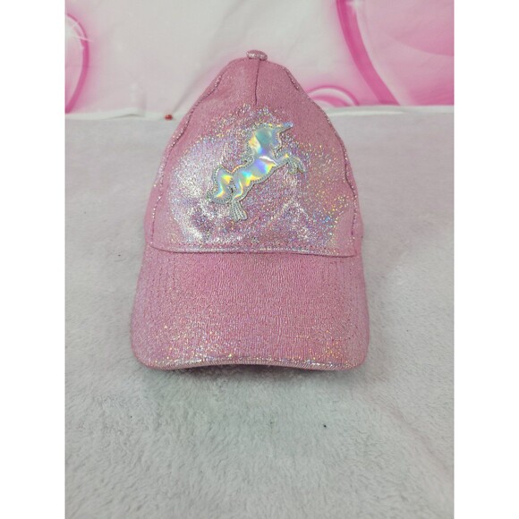 Pink Glitter Sparkly Iridescent Holographic Unicorn Boutique Kawaii Patch Hat - Picture 1 of 9